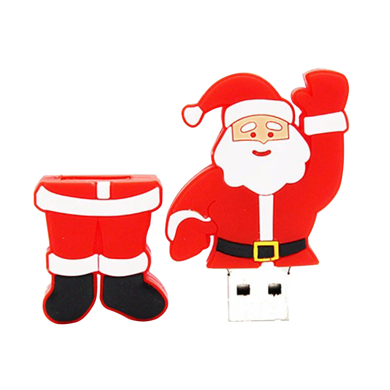Флешка Резиновая Дед Мороз Santa Claus Brutus Q279 красный 64 Гб - фото 2