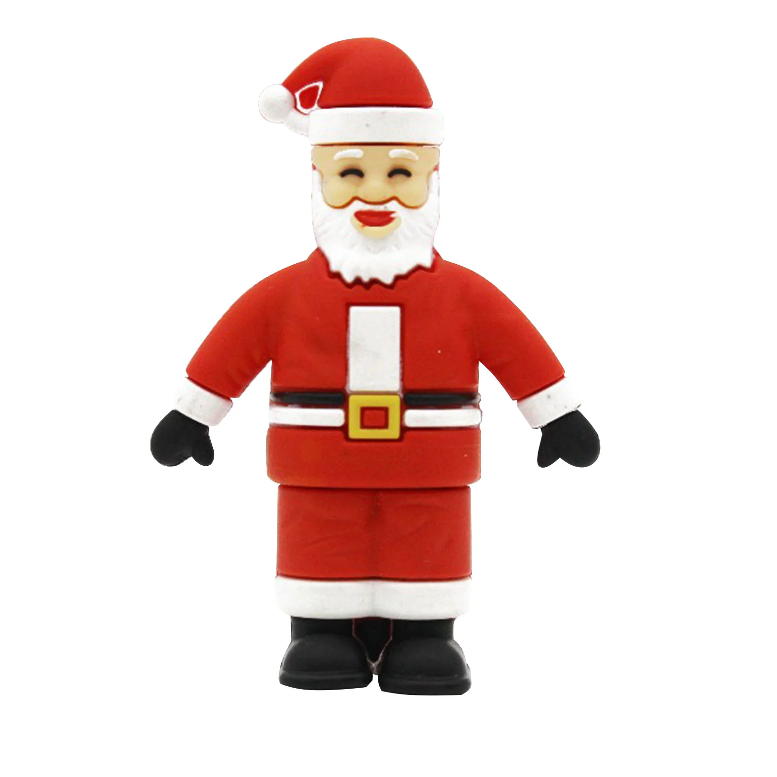 Флешка Резиновая Дед Мороз Santa Claus Velius Q279 красный 128 Гб - фото 1