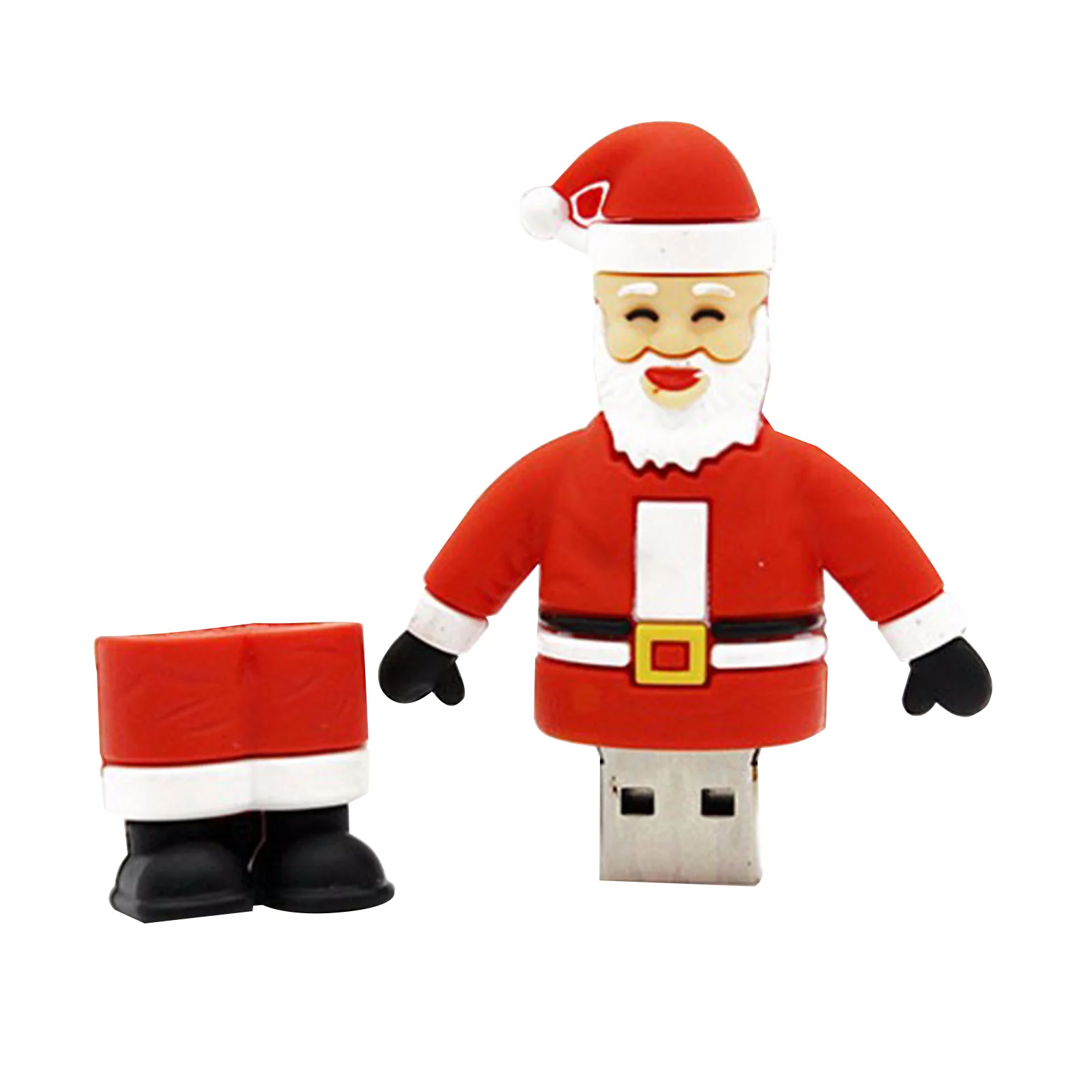 Флешка Резиновая Дед Мороз Santa Claus Velius Q279 красный 256 Гб - фото 2