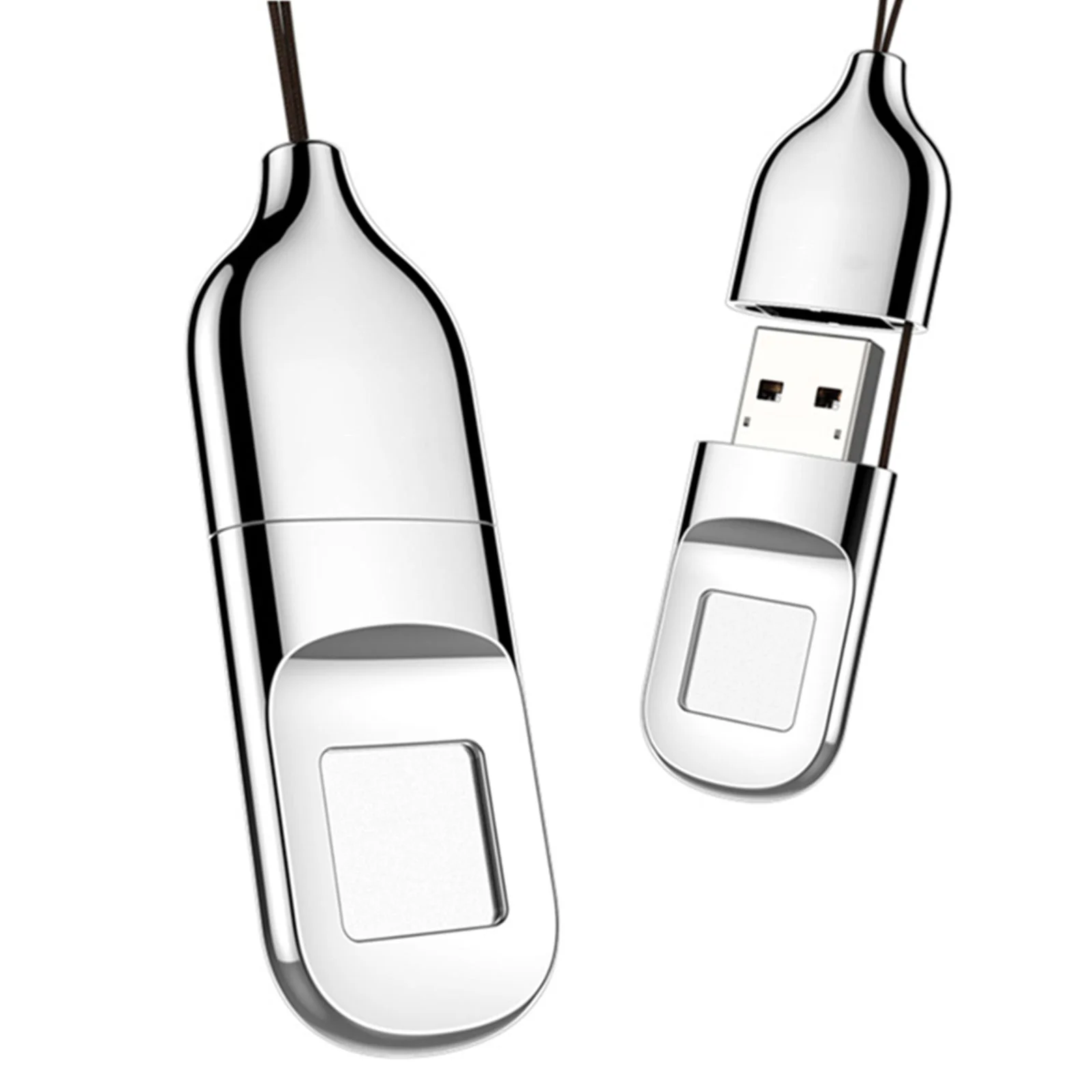 Флешка Металлическая Биометрик Biometric R281 серебряная 4 Гб - фото 6