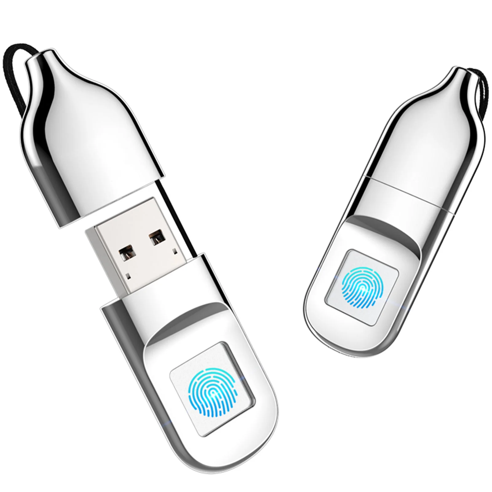 Флешка Металлическая Биометрик Biometric R281 серебряная 16 Гб - фото 4