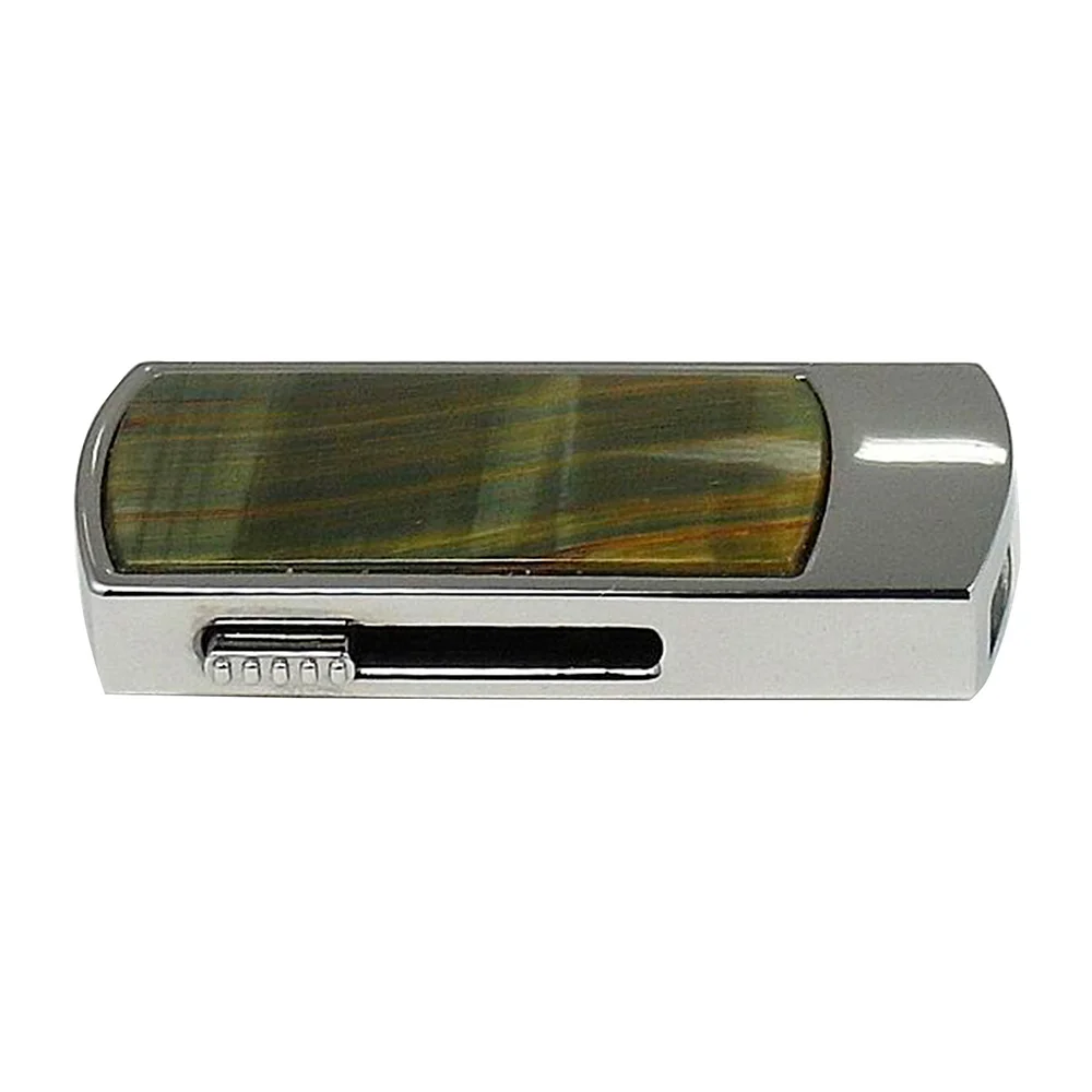 Флешка Каменная Тигровый глаз Tiger eye Stone G291 зеленая 2 ТБ Желтый - фото 3