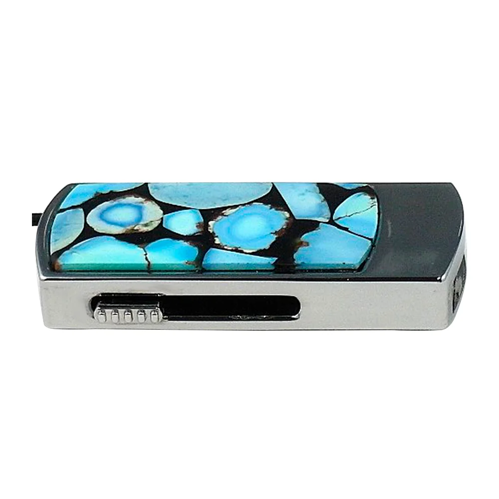 Флешка Каменная Бирюза Turquoise Stone B G293 синий 128 Гб - фото 4