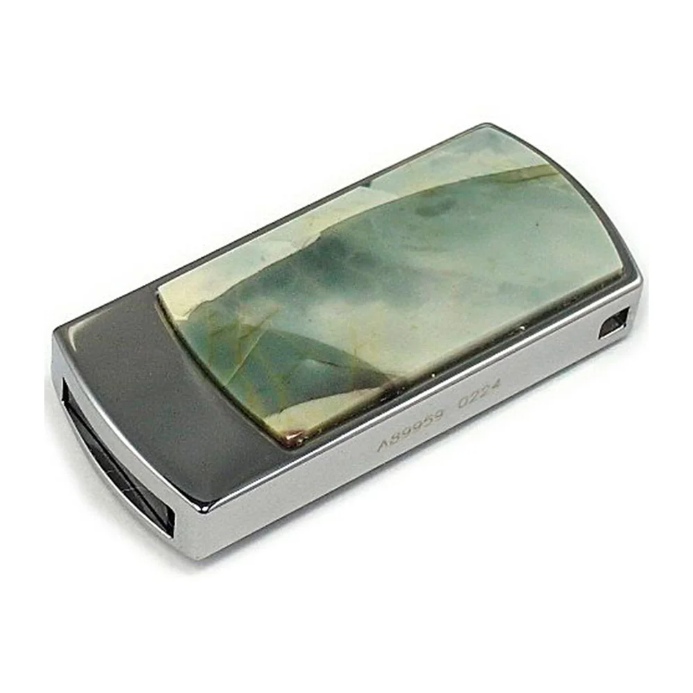 Флешка Каменная Яшма Jasper Stone F G298 зеленая 1 ТБ - фото 1