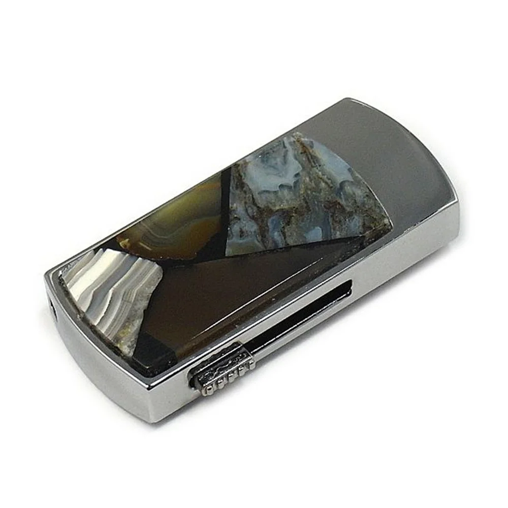 Флешка Каменная Агат Agate Stone L G300 зеленый 2 Гб Синий - фото 3