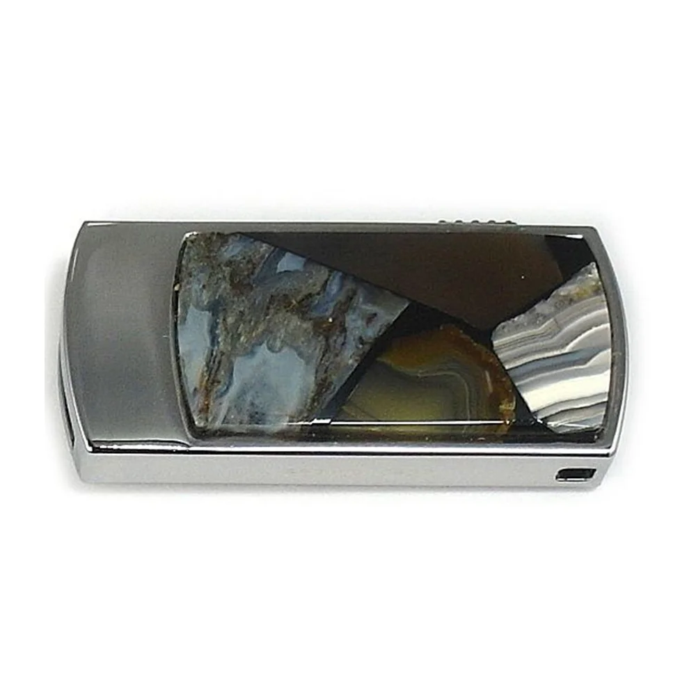 Флешка Каменная Агат Agate Stone L G300 зеленый 2 Гб Синий - фото 5
