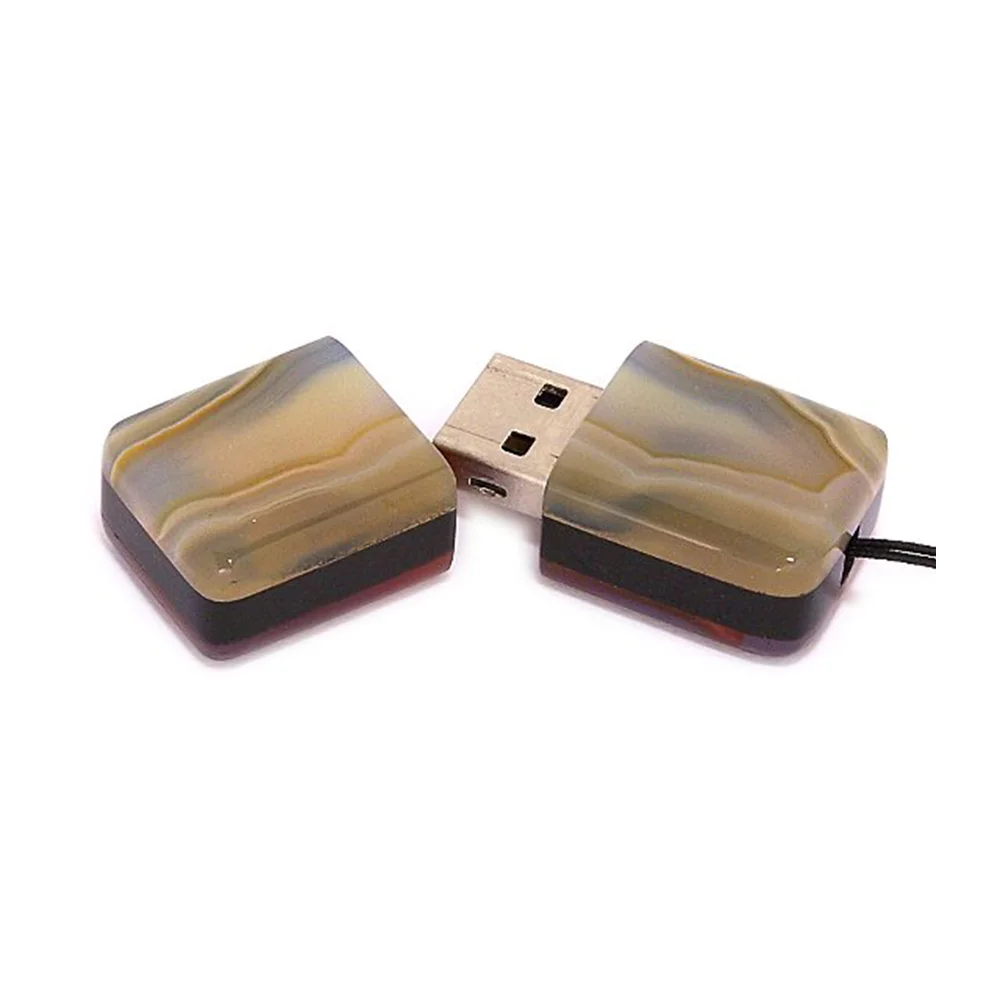 Флешка Каменная Агат "Agate Stone T" G300 желтый 1 Гб - фото 2