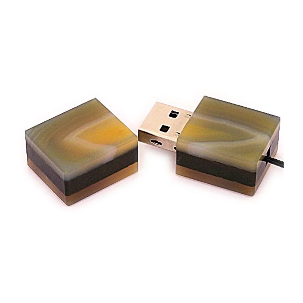 Флешка Каменная Агат Agate Stone Q G300 желтый 128 Гб - фото 2