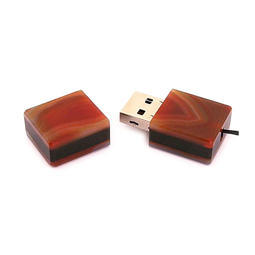 Флешка Каменная Агат Agate Stone R G300 оранжевый 128 Гб - фото 2