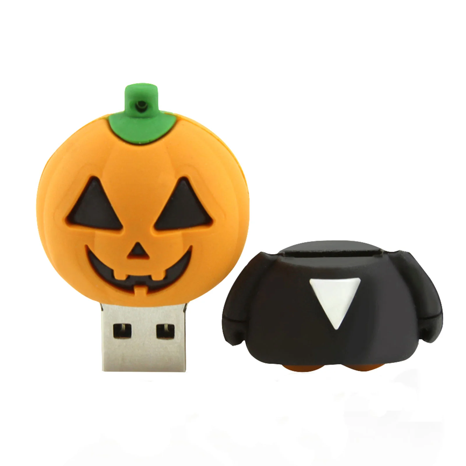 Флешка Резиновая Злая Тыква Evil Pumpkin S301 оранжевый-черный 4 Гб - фото 10