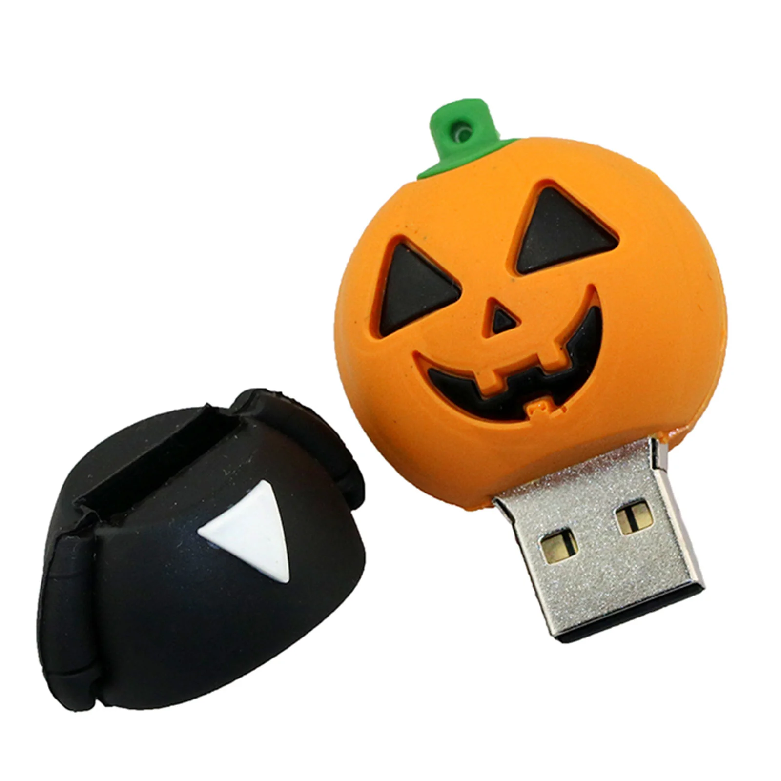 Флешка Резиновая Злая Тыква Evil Pumpkin S301 оранжевый-черный 4 Гб - фото 3