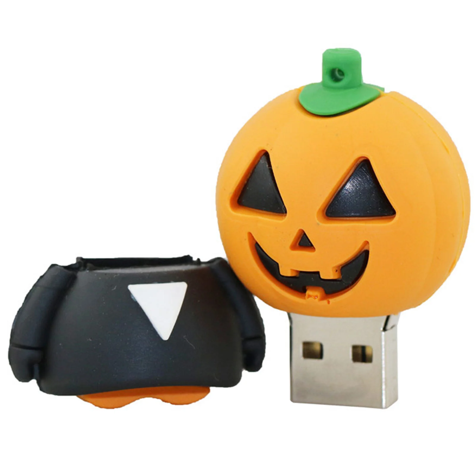 Флешка Резиновая Злая Тыква Evil Pumpkin S301 оранжевый-черный 4 Гб - фото 4