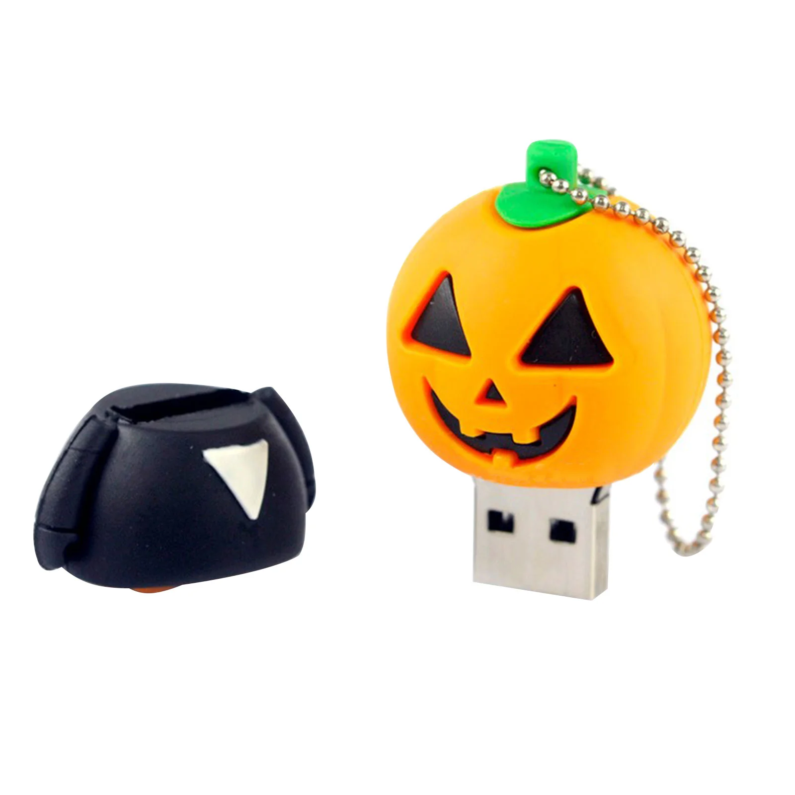 Флешка Резиновая Злая Тыква Evil Pumpkin S301 оранжевый-черный 4 Гб - фото 6