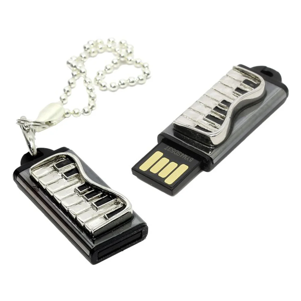 Флешка Металлическая Фортепиано Forte piano R302 серебряная 1 Гб - фото 2