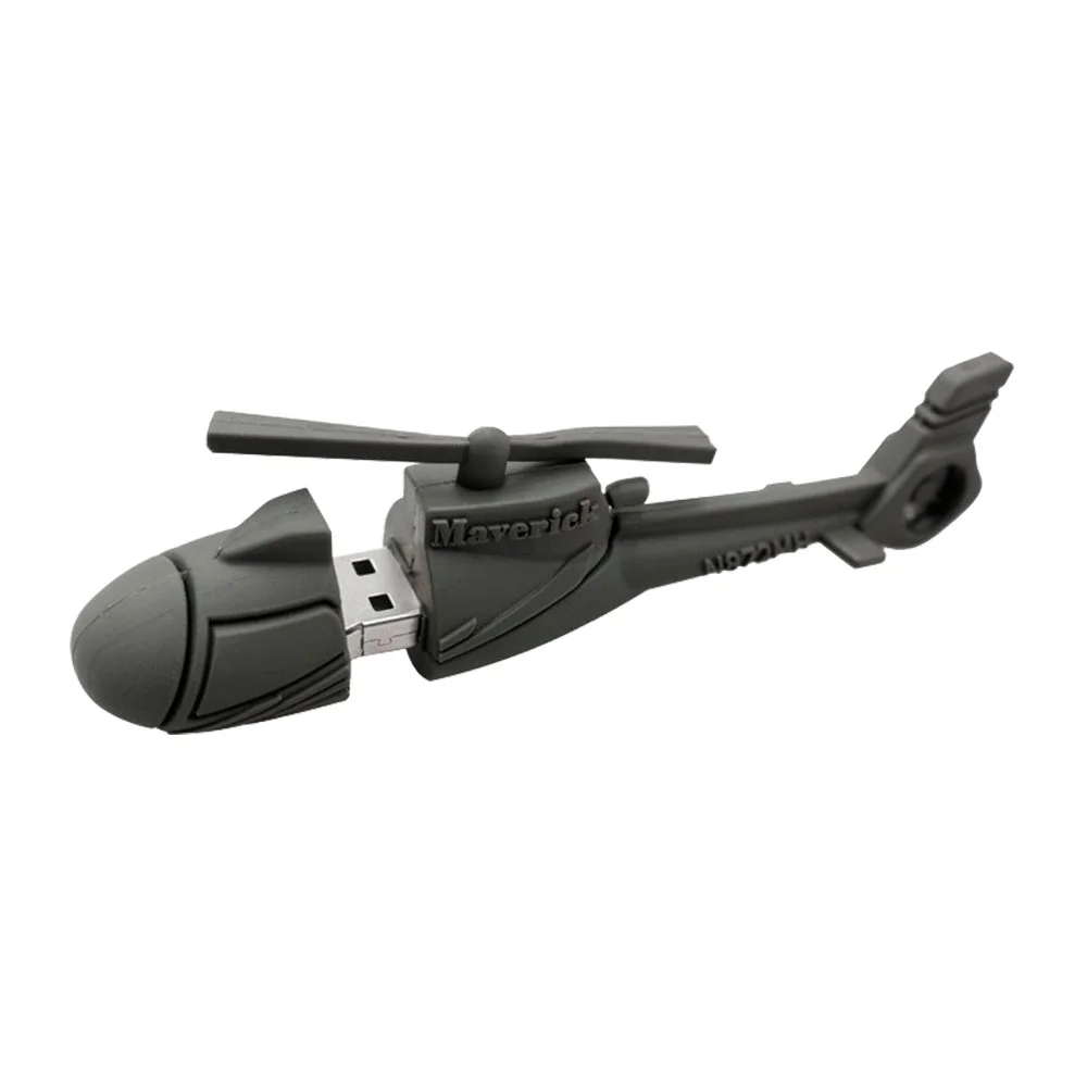 Флешка Резиновая Вертолет Helicopter Q310 серый 64 Гб - фото 7