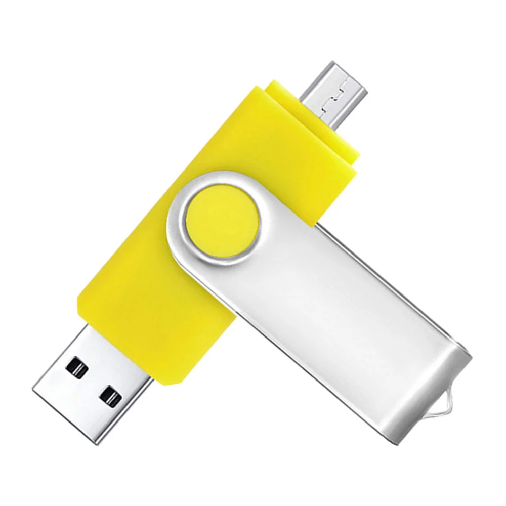Флешка Пластиковая Твистер Дуал Twister Dual S319 желтый 64 Гб - фото 1