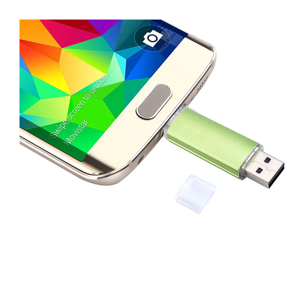 Флешка Металлическая Неос Дуо Neos Duo OTG R320 зеленый 16 Гб - фото 10
