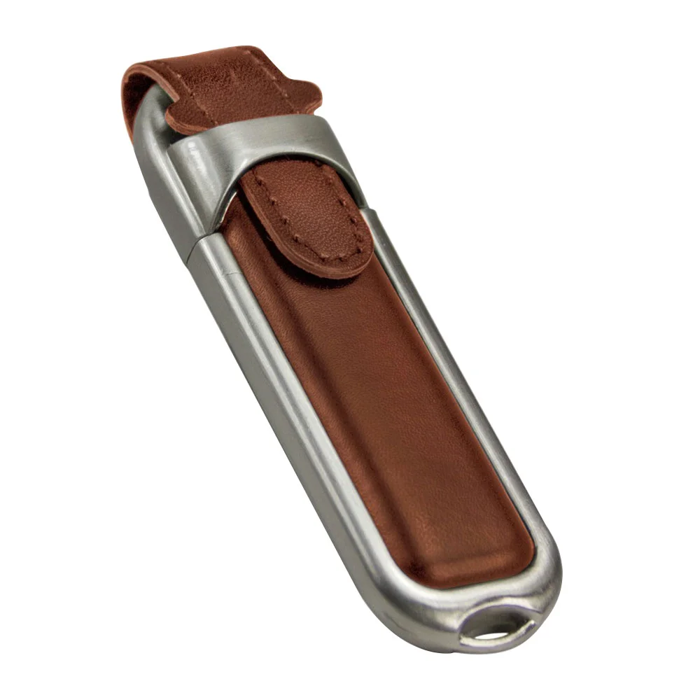Флешка Кожаная Хеликс Helix N326 коричневый 4 ГБ - фото 2