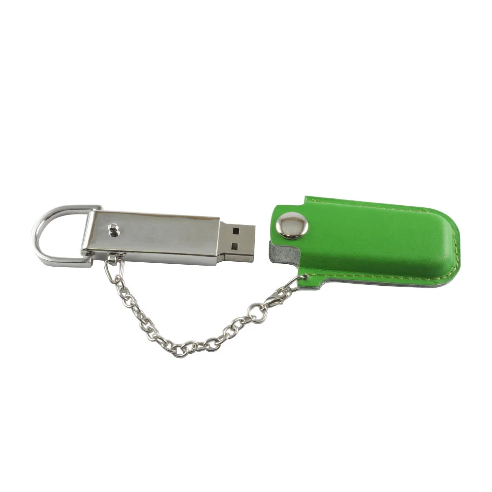 Флешка Кожаная Мерос Meros N327 зеленый 512 ГБ - фото 4