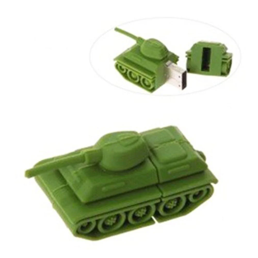 Флешка Резиновая Танк Tank Q335 зеленый 16 Гб - фото 3