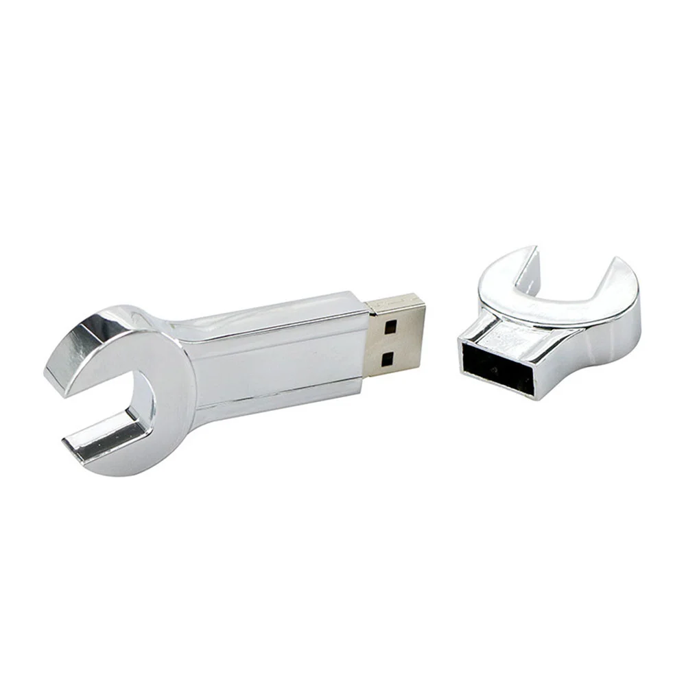 Флешка Металлический Гаечный Ключ \Wrench\ R336 Double серебряный 128 Гб - фото 4