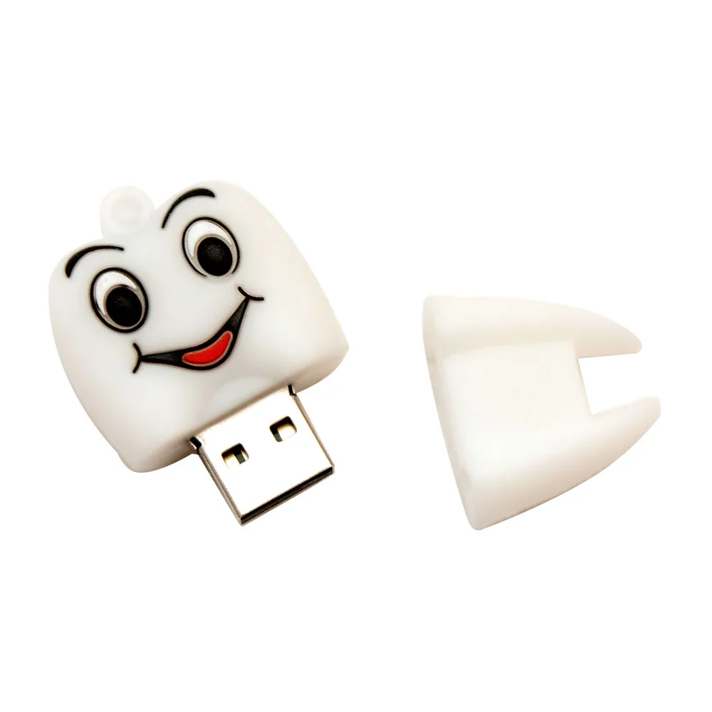 Флешка Резиновая Зуб Tooth Q348 белый 4 Гб - фото 3