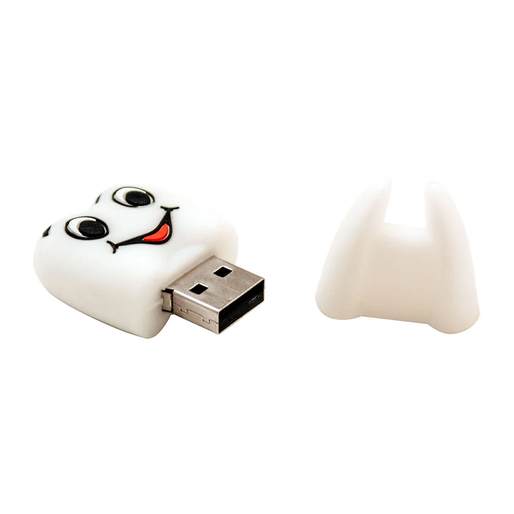 Флешка Резиновая Зуб Tooth Q348 белый 4 Гб - фото 4
