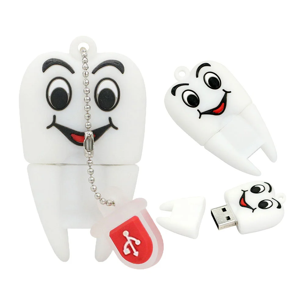 Флешка Резиновая Зуб Tooth Q348 белый 2 Гб - фото 9
