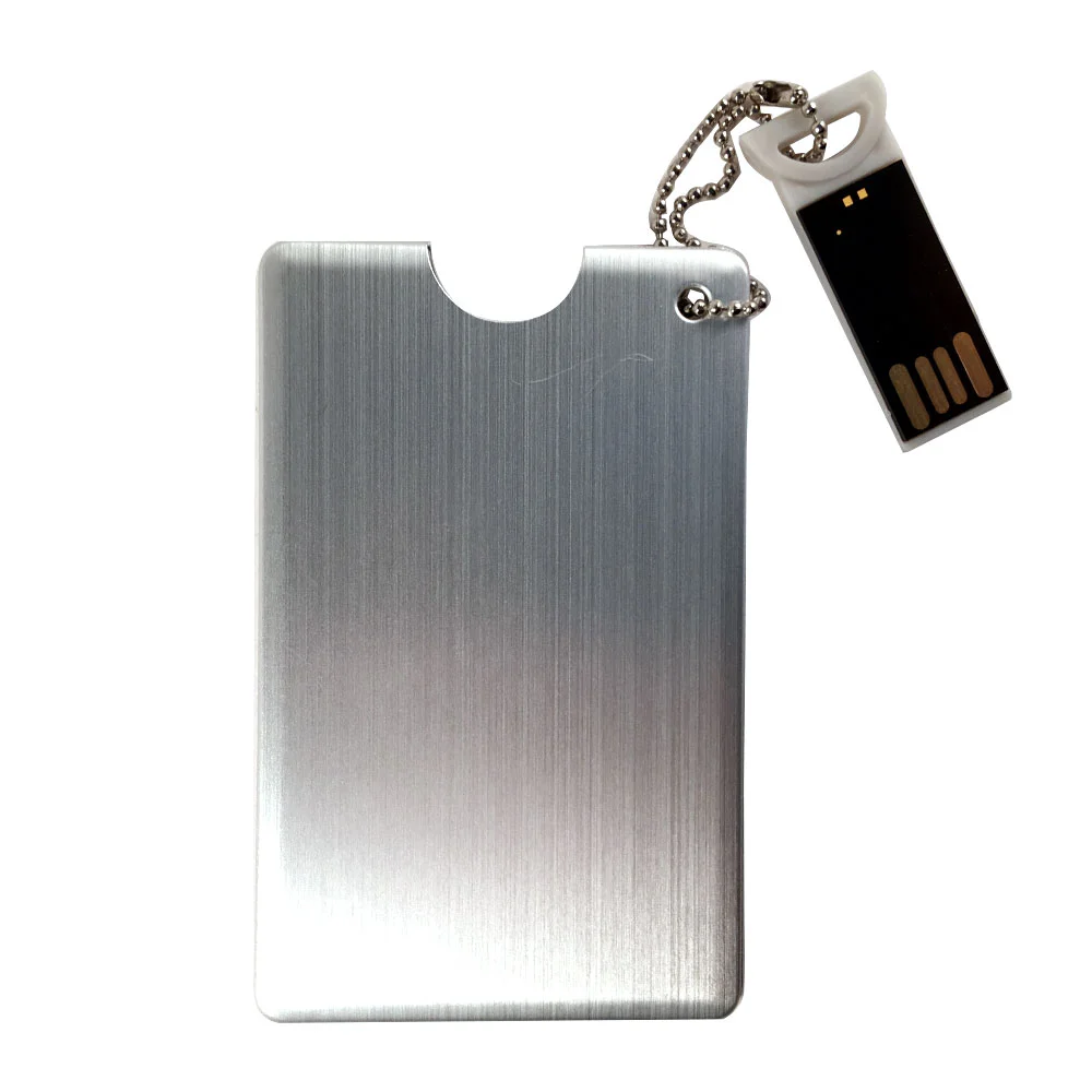 Флешка Металлическая Кредитная карта "Credit Card" R323 серебряная 4 Гб - фото 4