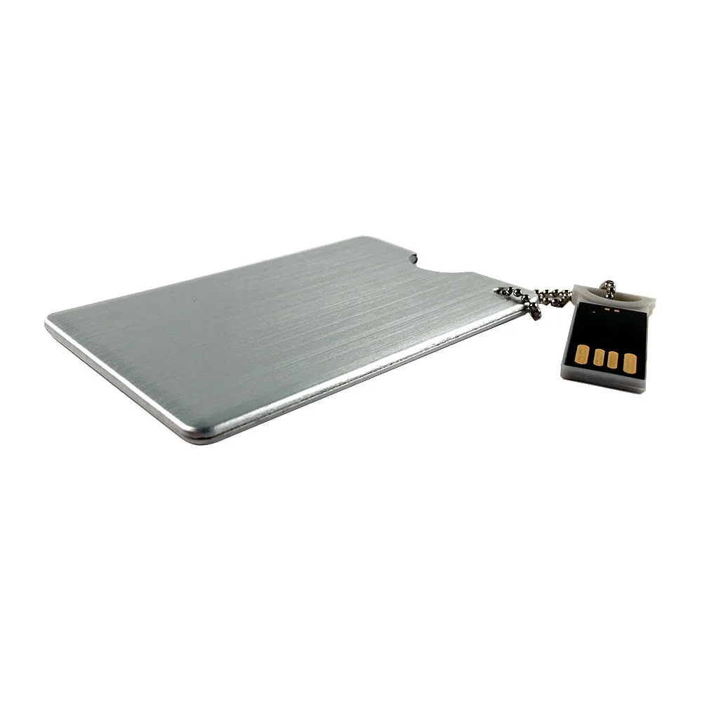 Флешка Металлическая Кредитная карта "Credit Card" R323 серебряная 512 Гб - фото 3