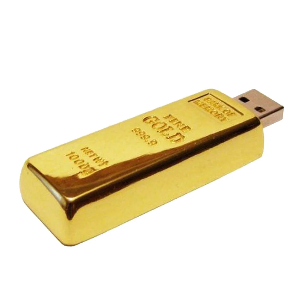Флешка Металлическая Золотой слиток Gold Bar R352 золотой 16 Гб - фото 3