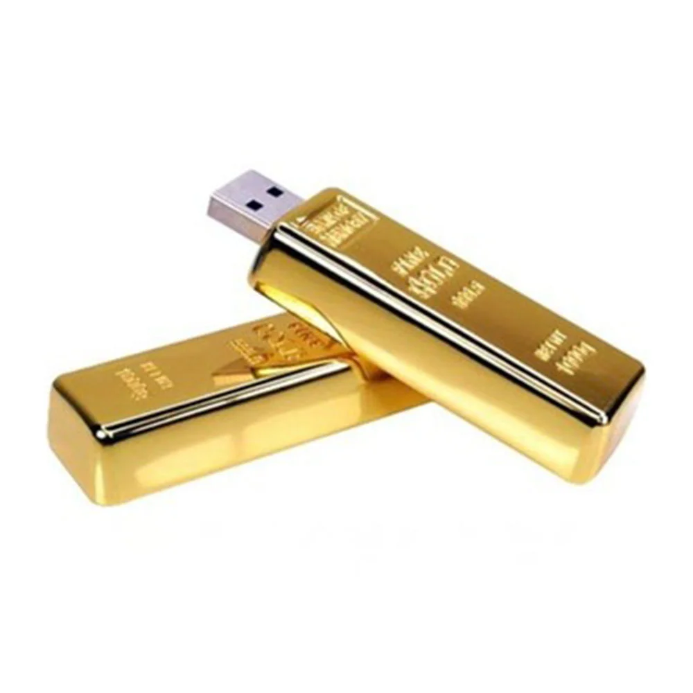 Флешка Металлическая Золотой слиток Gold Bar R352 золотой 4 Гб - фото 8