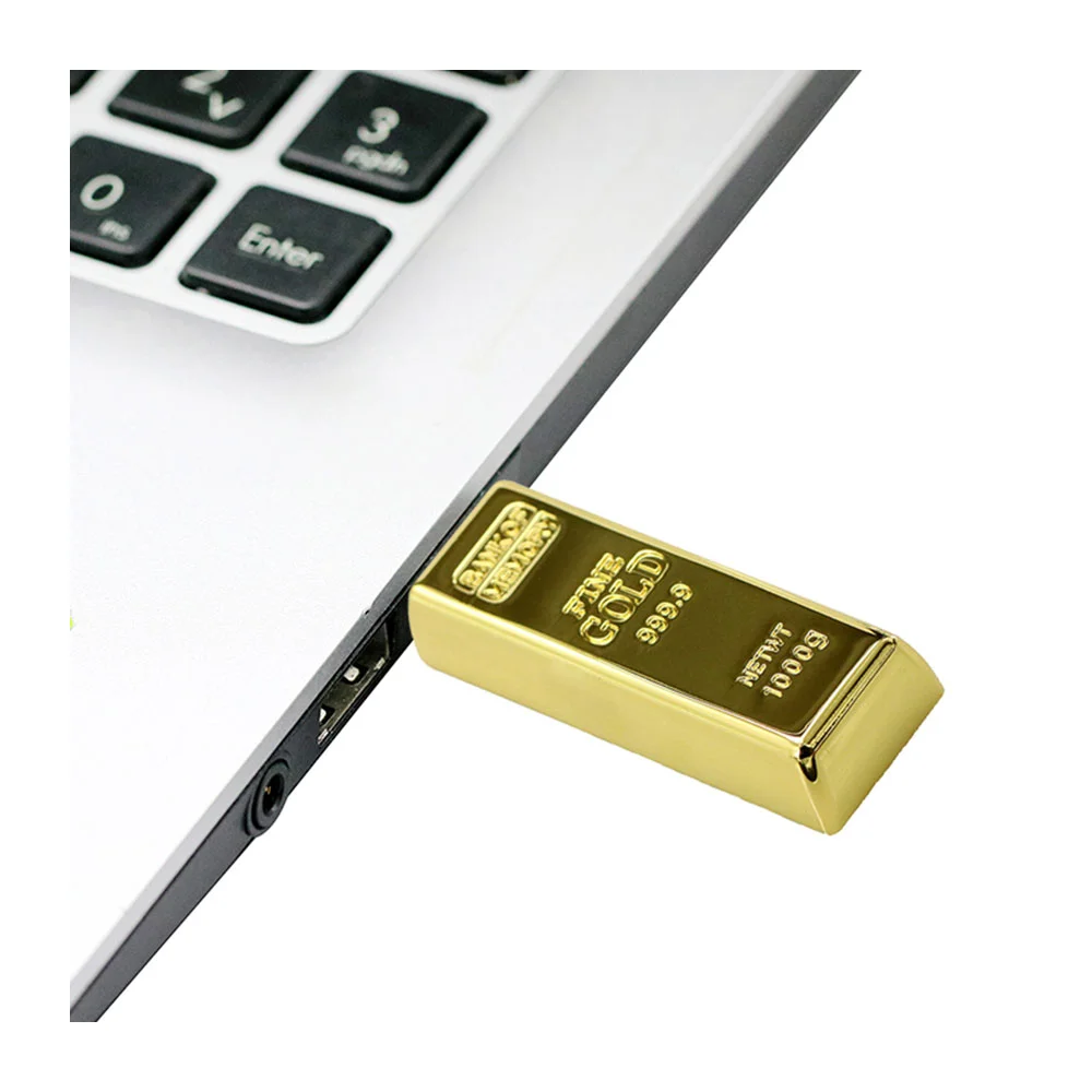 Флешка Металлическая Золотой слиток Gold Bar R352 золотой 64 Гб - фото 7