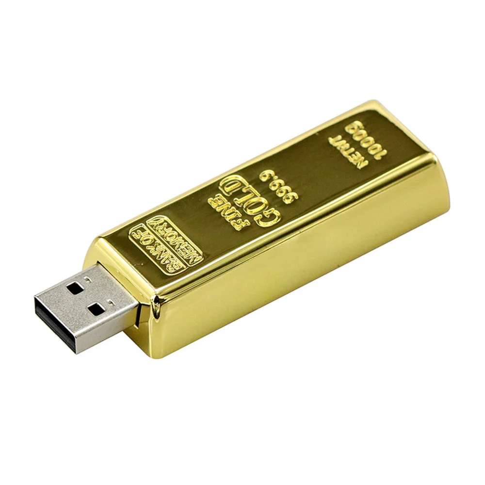 Флешка Металлическая Золотой слиток Gold Bar R352 золотой 512 Гб