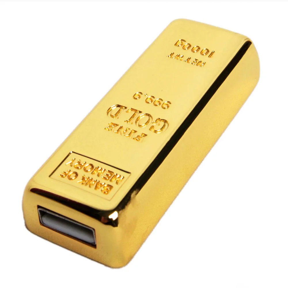 Флешка Металлическая Золотой слиток Gold Bar R352 золотой 2 Гб - фото 2