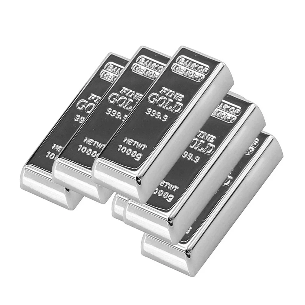 Флешка Металлическая Золотой слиток Gold Bar R352 серебряный 32 Гб - фото 8