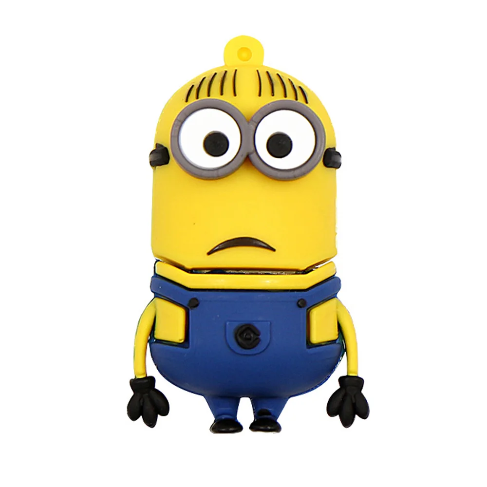 Флешка Резиновая Миньон Дейв Minion Dave Q355 желтый-синий 4 Гб - фото 1