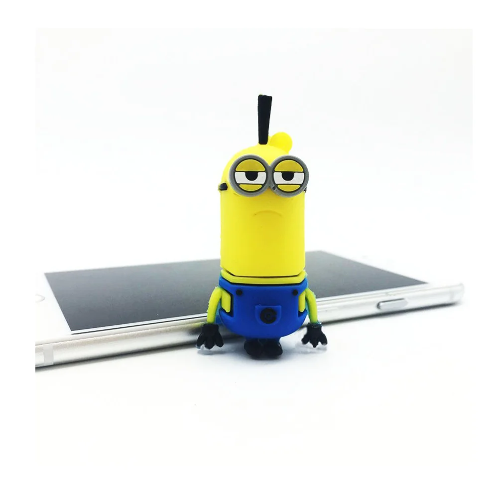 Флешка Резиновая Миньон Кевин Minion Kevin Q355 желтый-синий 4 Гб - фото 2
