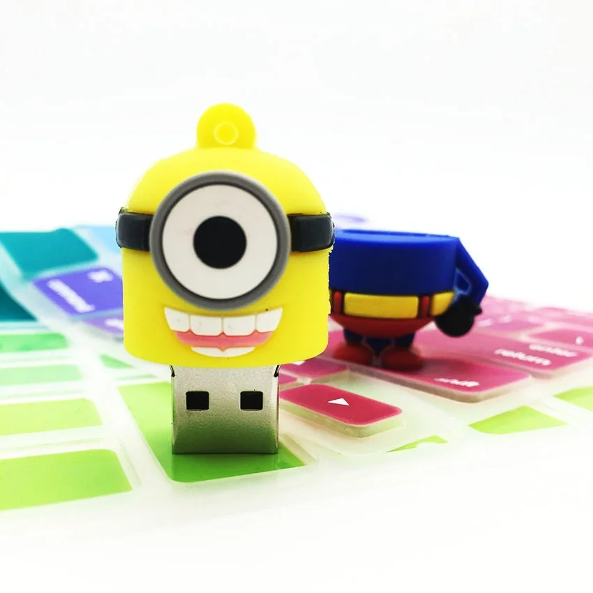 Флешка Резиновая Миньон Супермен Minion Superman Q355 синий-красный 4 Гб - фото 4