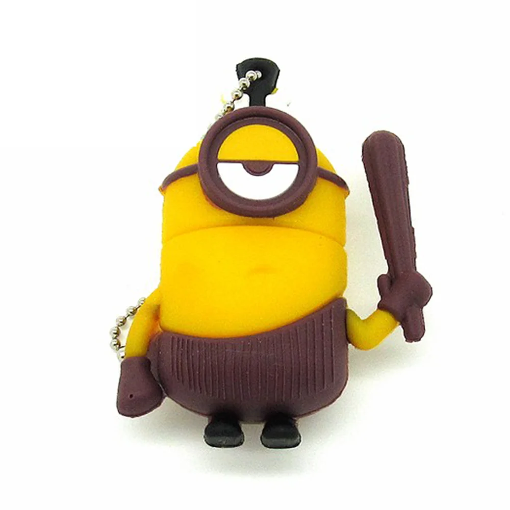 Флешка Резиновая Миньон Дикий Minion Savage Q355 коричневый-желтый 4 Гб - фото 1