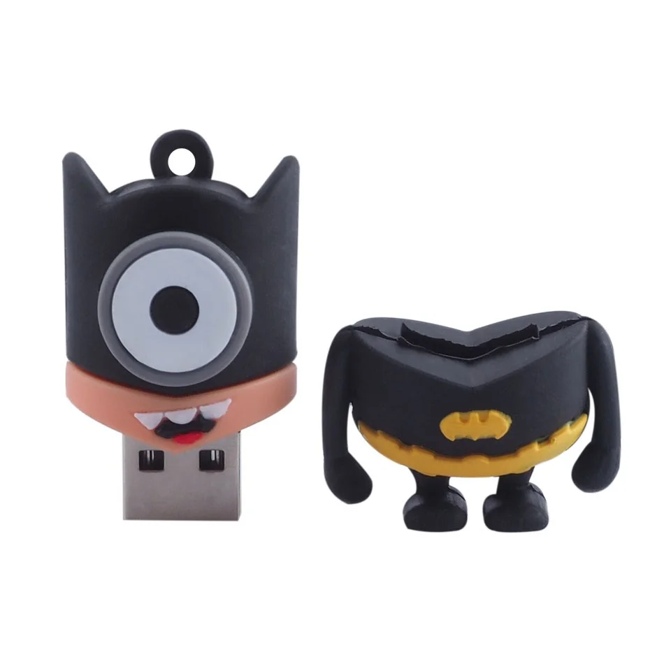 Флешка Резиновая Миньон Бэтмен Minion Batman Q355 черная-желтая 64 Гб - фото 5