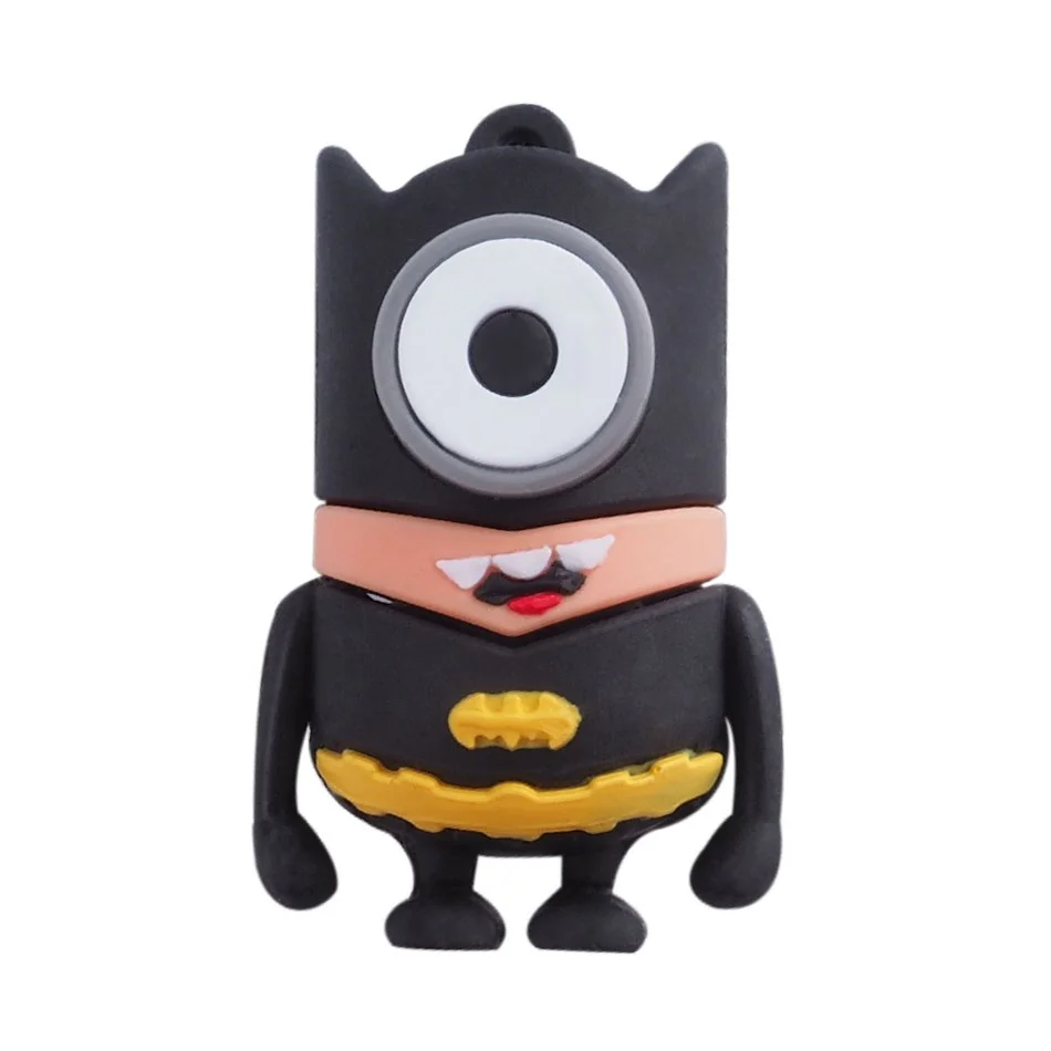 Флешка Резиновая Миньон Бэтмен Minion Batman Q355 черная-желтая 512 Гб