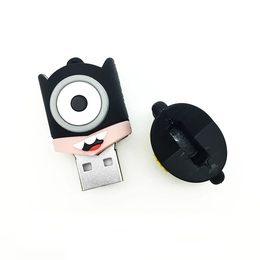 Флешка Резиновая Миньон Бэтмен Minion Batman Q355 черная-желтая 512 Гб - фото 3