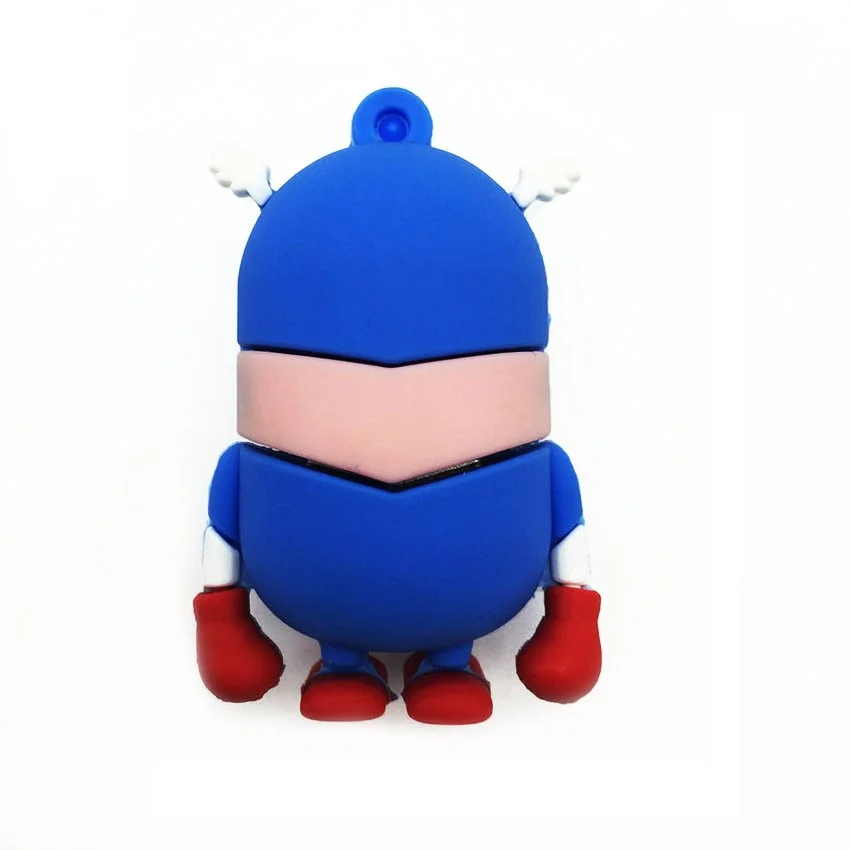 Флешка Резиновая Миньон Капитан Америка Minion Captain America Q355 синяя-красная 16 Гб - фото 2