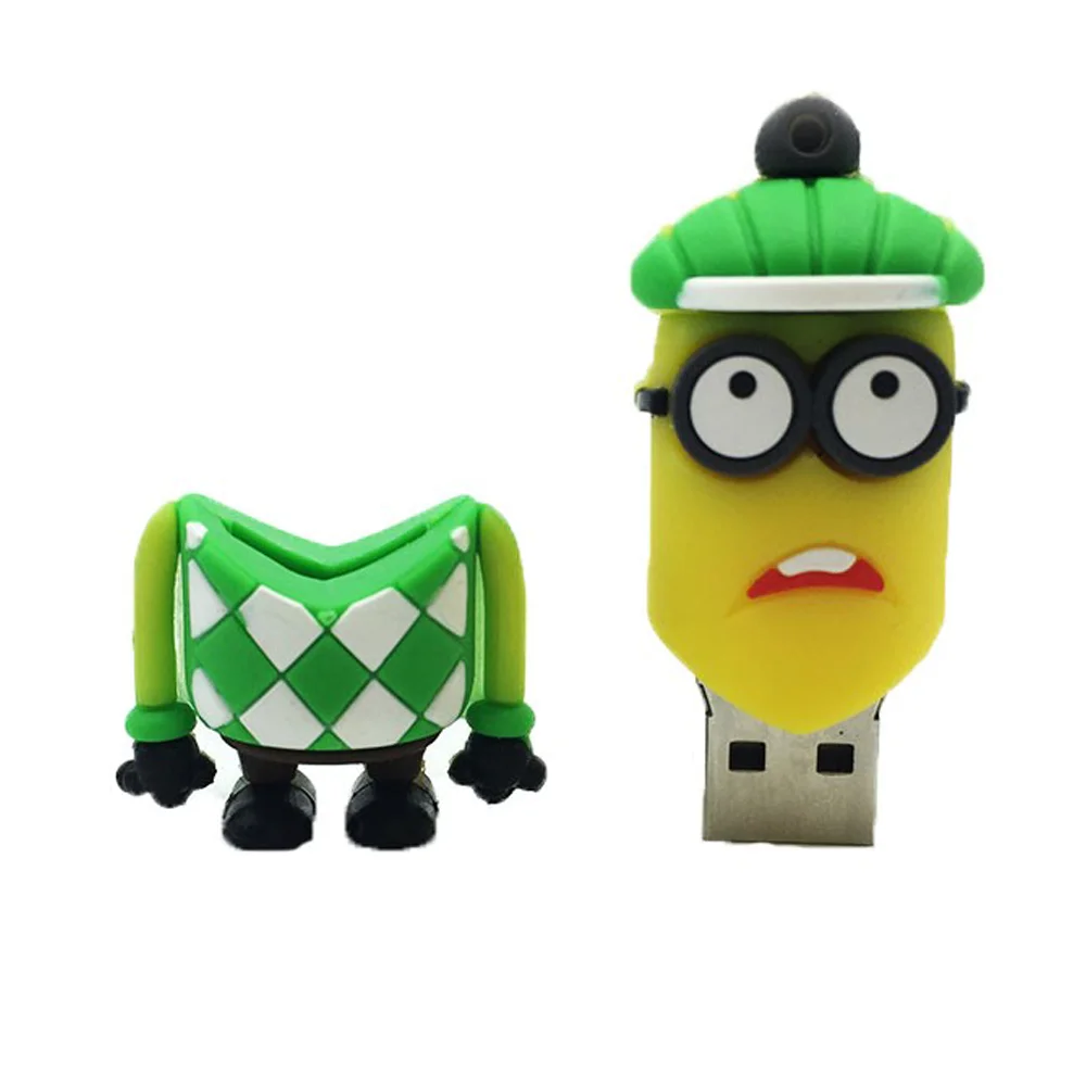 Флешка Резиновая Миньон Гольфист Minion Golfer Q355 желтый-зеленый 1 Гб - фото 3