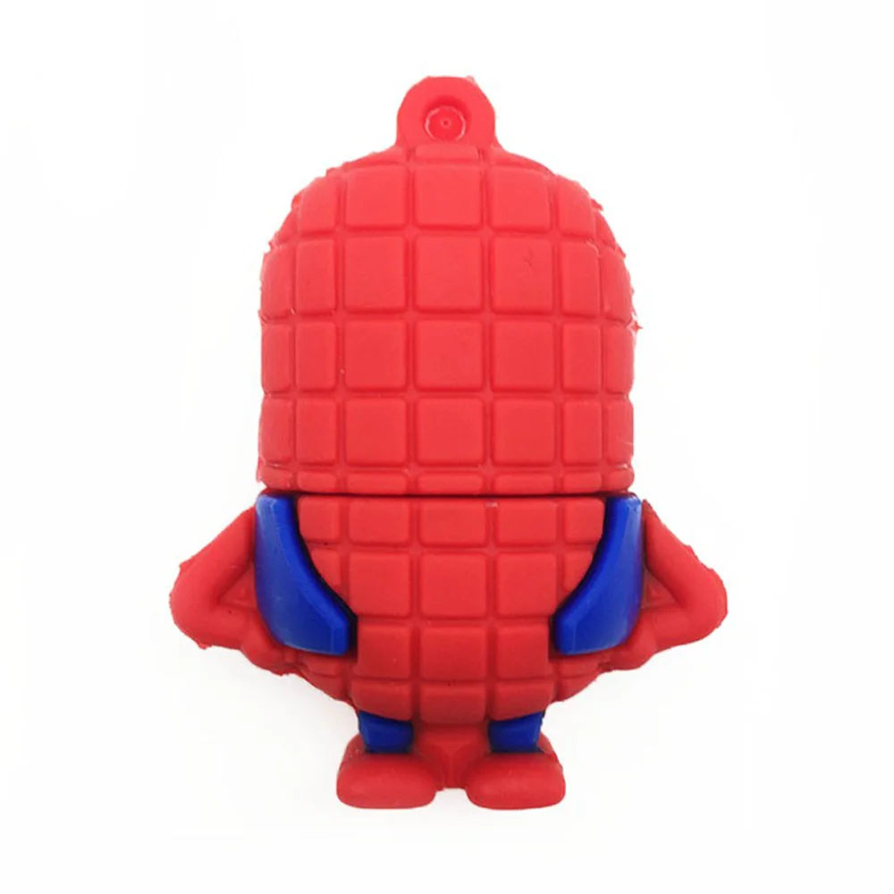 Флешка Резиновая Миньон Человек-Паук Minion Spider-Man Q355 красный-синий 32 Гб - фото 4