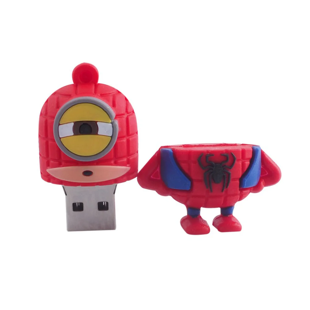Флешка Резиновая Миньон Человек-Паук Minion Spider-Man Q355 красный-синий 64 Гб - фото 3