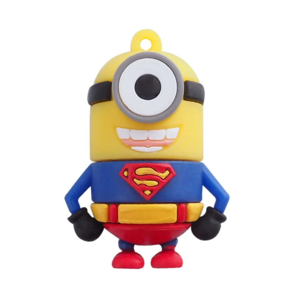 Флешка Резиновая Миньон Супермен Minion Superman Q355 синий-красный 8 Гб - фото 1