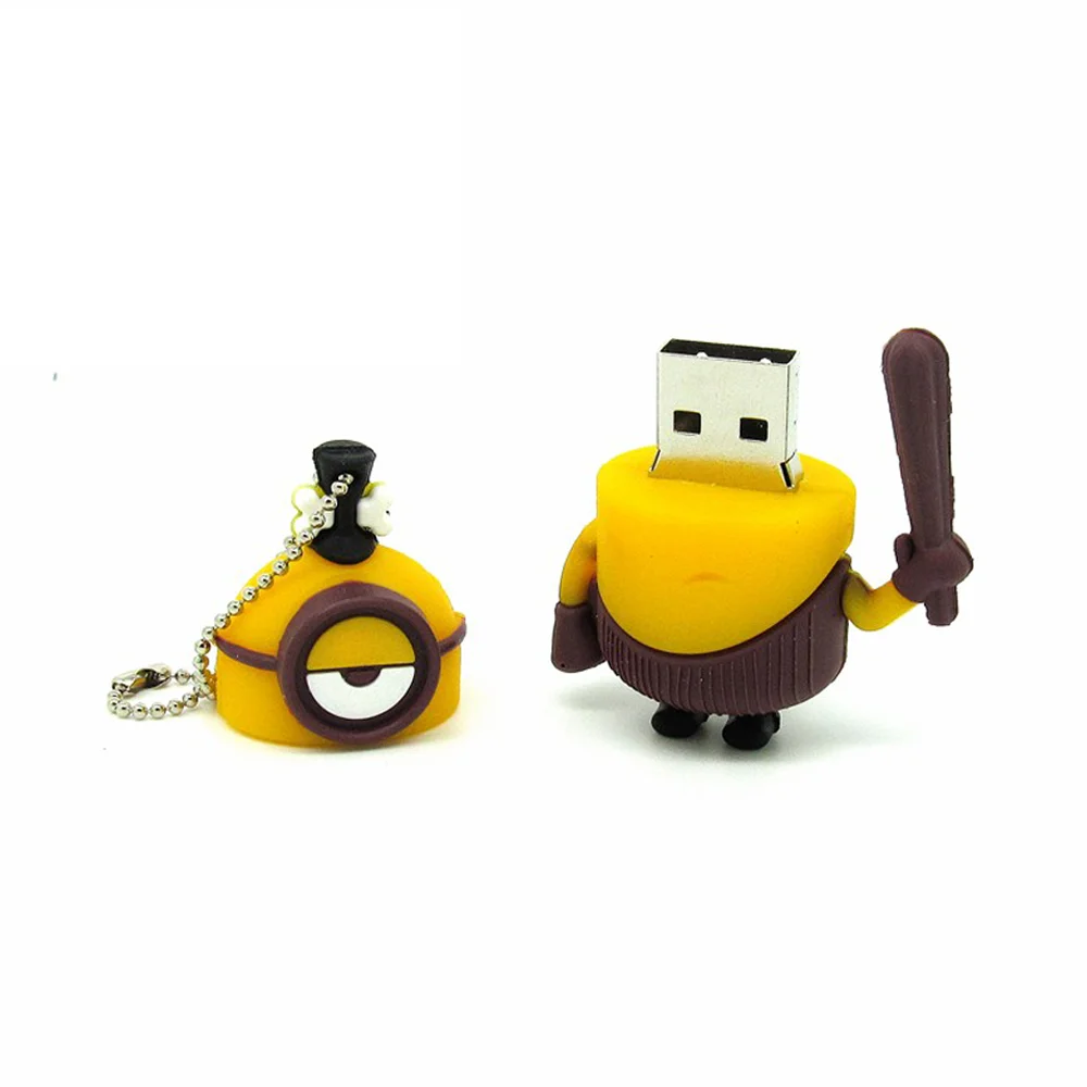 Флешка Резиновая Миньон Дикий Minion Savage Q355 коричневый-желтый 8 Гб - фото 2