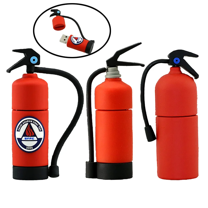 Флешка Резиновая Огнетушитель Extinguisher Q357 красный 1 Гб - фото 8